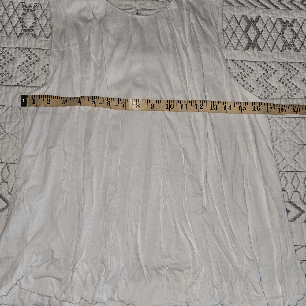 Madewell Elegant White Bubble Sleeveless Top Sz M - Picture 3 of 6